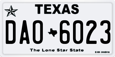 TX license plate DAO6023
