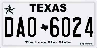 TX license plate DAO6024