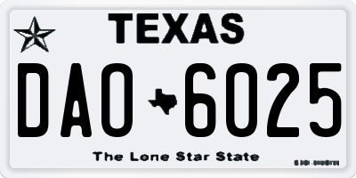 TX license plate DAO6025