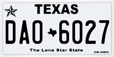 TX license plate DAO6027