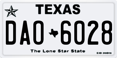 TX license plate DAO6028