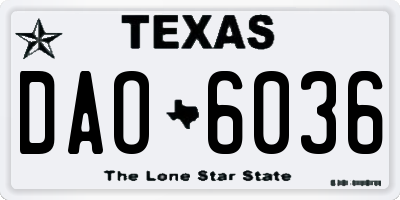 TX license plate DAO6036
