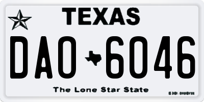 TX license plate DAO6046