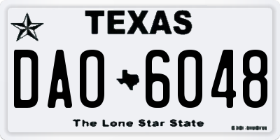 TX license plate DAO6048