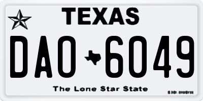 TX license plate DAO6049