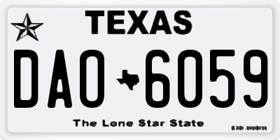 TX license plate DAO6059