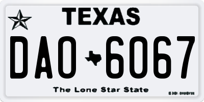TX license plate DAO6067