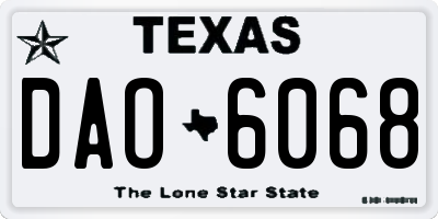 TX license plate DAO6068