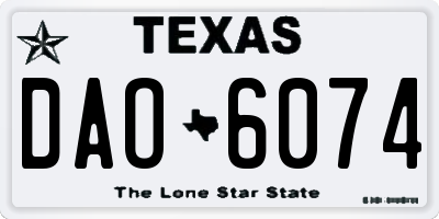 TX license plate DAO6074