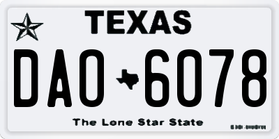 TX license plate DAO6078