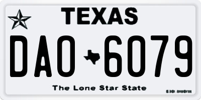 TX license plate DAO6079