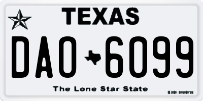 TX license plate DAO6099