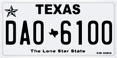 TX license plate DAO6100