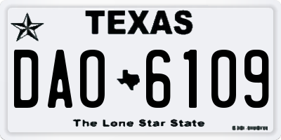 TX license plate DAO6109