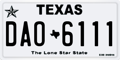 TX license plate DAO6111