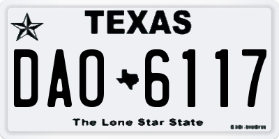 TX license plate DAO6117
