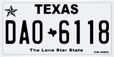 TX license plate DAO6118