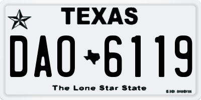 TX license plate DAO6119