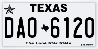 TX license plate DAO6120
