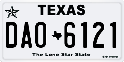 TX license plate DAO6121