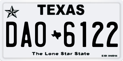 TX license plate DAO6122