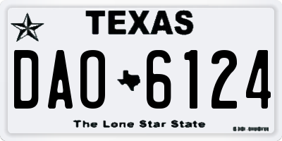TX license plate DAO6124
