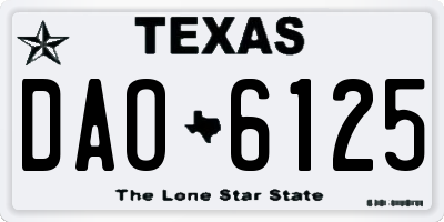 TX license plate DAO6125