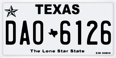 TX license plate DAO6126