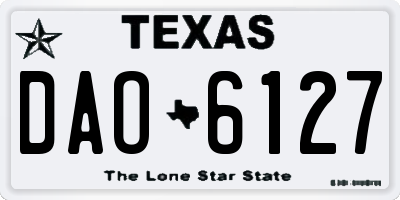 TX license plate DAO6127