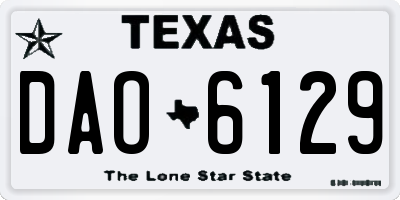 TX license plate DAO6129