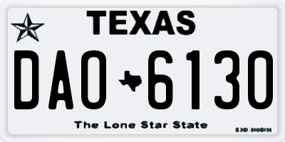 TX license plate DAO6130