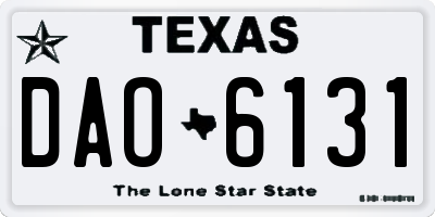 TX license plate DAO6131