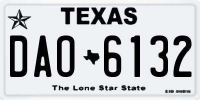 TX license plate DAO6132