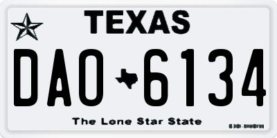 TX license plate DAO6134