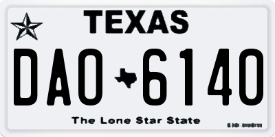 TX license plate DAO6140