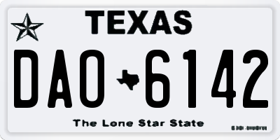 TX license plate DAO6142