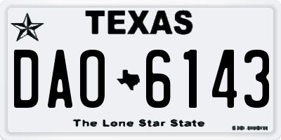 TX license plate DAO6143