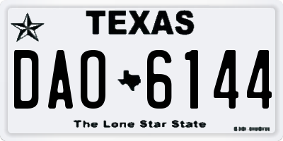 TX license plate DAO6144