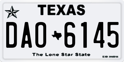 TX license plate DAO6145