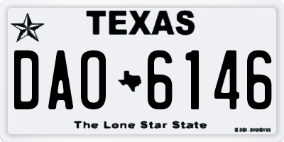 TX license plate DAO6146