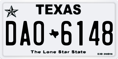 TX license plate DAO6148