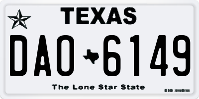 TX license plate DAO6149
