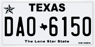 TX license plate DAO6150