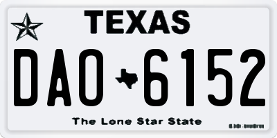 TX license plate DAO6152