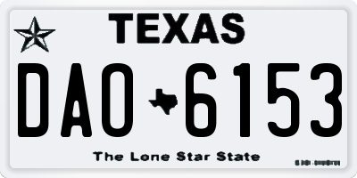 TX license plate DAO6153