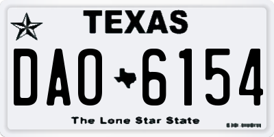 TX license plate DAO6154