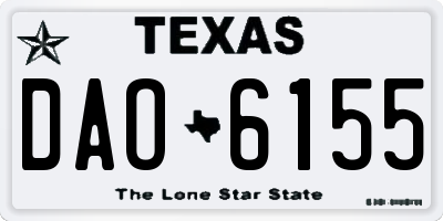 TX license plate DAO6155