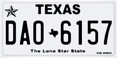 TX license plate DAO6157