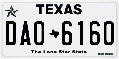 TX license plate DAO6160