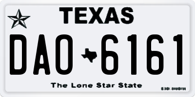 TX license plate DAO6161
